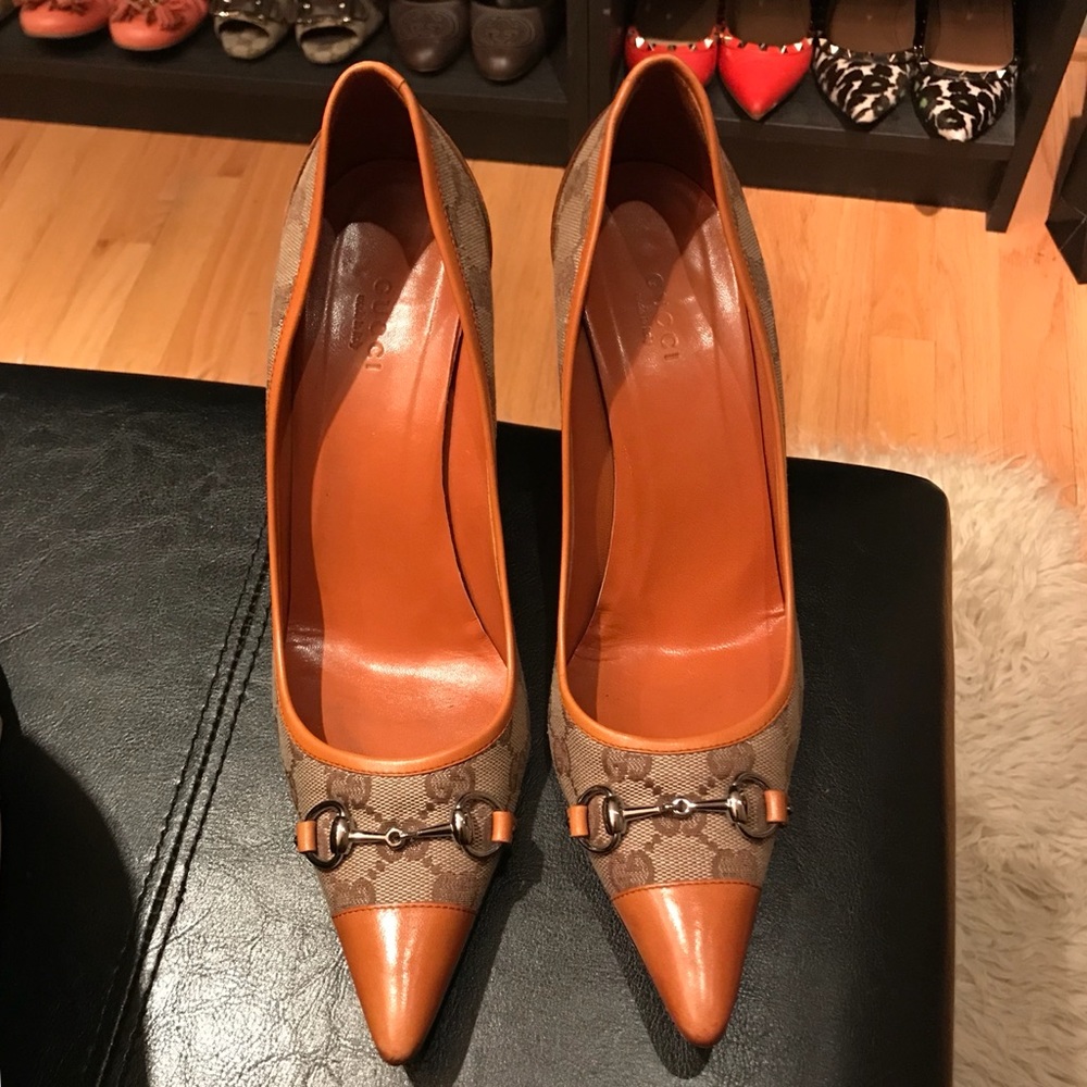 Authentic Gucci GG Monogram Horsebit Pumps!